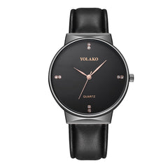 YOLAKO Men's Wrist Watch Casual Quartz Leather Band Strap Analog watch man watches mens 2019 men wristwatch clock