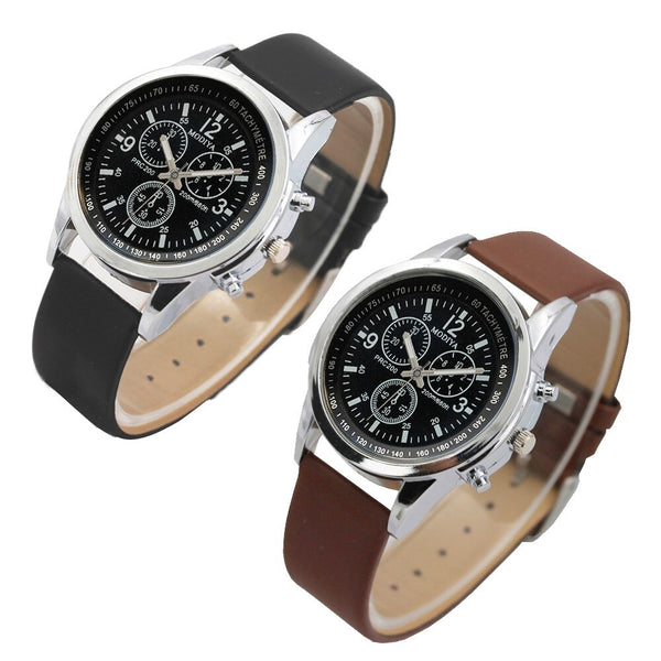 Men's Watch Three Eye Quartz Blue Glass Belt Men Wristwatch Clock Reloj Hombre 2019 erkek kol saati zegarek meski