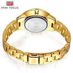 MINIFOCUS Watches Women Fashion Watch 2019 Waterproof Stainless Steel Lady Watch For Woman Clock Casual Dress Ladies Gold Watch