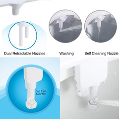 FOHEEL Non-Electric Toilet Seat Bidet Hot Cold Water Bathroom Muslim Shattaf Washing Bidet Sprayer Self-Cleaning Nozzle