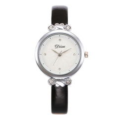 Minimalism Women's Watches Good Dial  Business Ladies Quartz Wristwatch With Rhinestone Solid Color Leather Strap Clock DISU@50