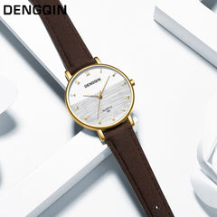 DISU Women Wrist Watch Top Brand DENGQIN Leather Casual Ladies Watches Fashion Watch 2019 Womens watches