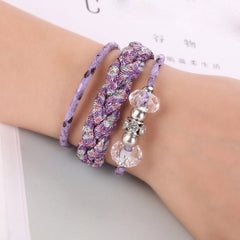 Hot Selling Leather Bracelet Woman High Quality Beading Handmade Rope Wrap Fashion Bracelets Bangles Gift  Brazalete Mujer@50