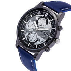 DISU Men Wrist Watch Design Leather Retro Design Leather Band Analog Alloy Quartz watch man watches mens 2019 relogios masculino