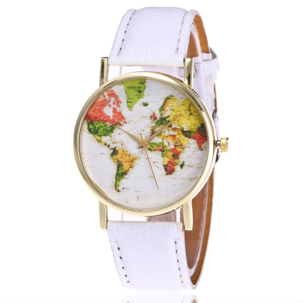 Temperament Fashion map Women's Watches Bayan Kol Saati Bayan Saat Reloj De Mujer Worth Buying Clock Creative And Unique@50