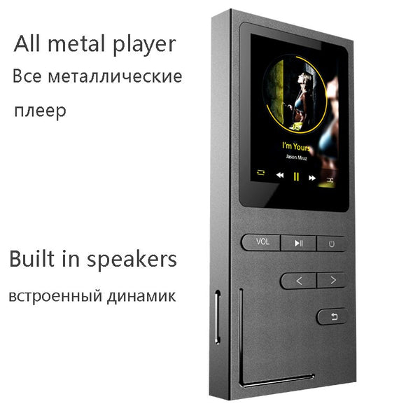 New Metal MP3 Music Player Built-in Speakers Portable Digital Audio Player  with FM Radio Voice Recorder PK benjie K9