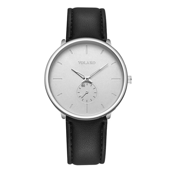 YOLAKO Men's Watch Luxurious Business Leather Belt Simple Mirror Quartz Wristwatch Mens new arrival in men wrist watches