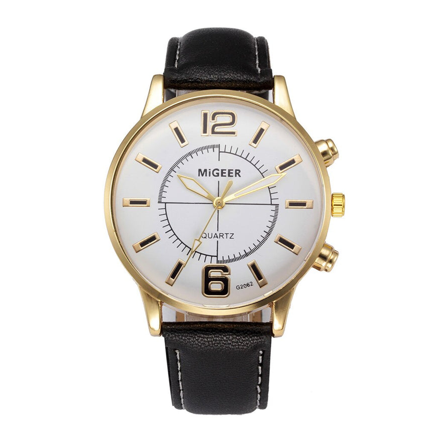 Men Watch Retro Design Leather Band Analog Alloy Quartz Watch Man watches mens 2019 men wristwatch clock