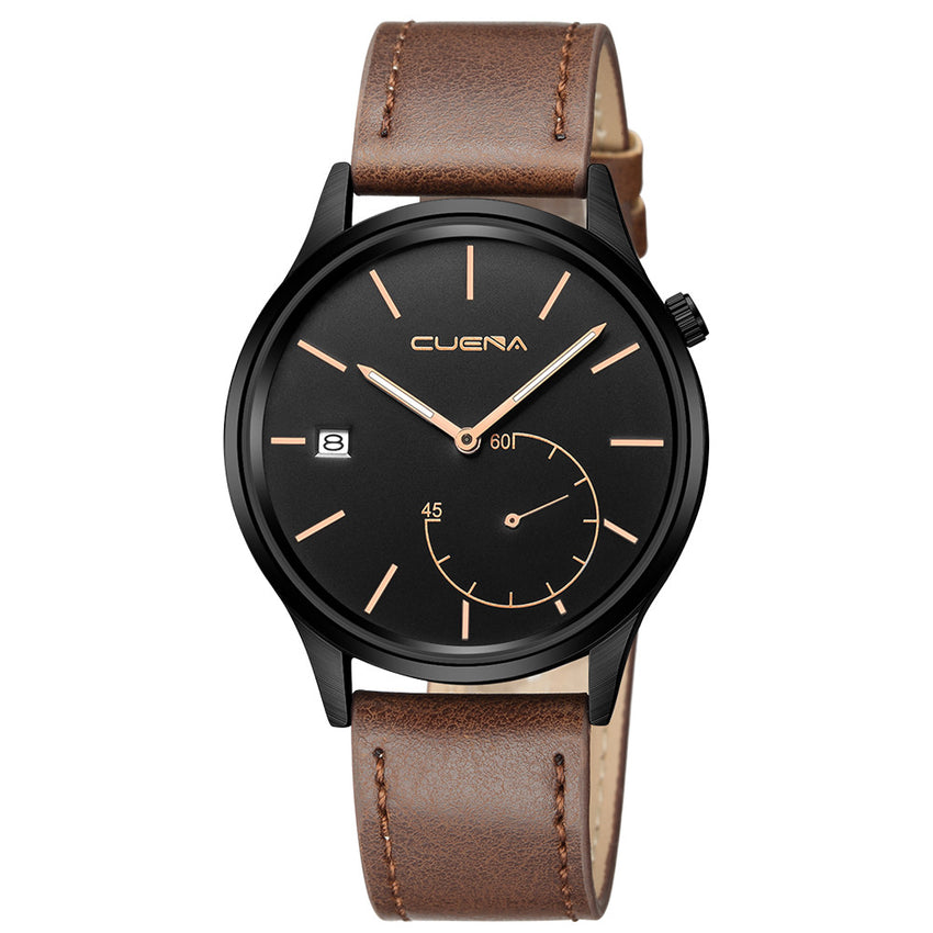 Man Wrist Watch Sport Stainless Steel Case Leather Band Quartz Analog wristwatch mens unique watch for men relogio masculino