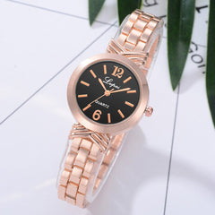 Classic Style Women Watches Rose Gold Digital Dial Ladies Quartz Wristwatch High Quality Alloy Strap Clock Dress Montre Femme@50