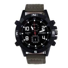 Men's Wristwatch Luxury Canvas strap Large Dial Military Sport Quartz Watch Man Watches Mens 2019 erkek kol saati
