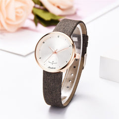 Beat Selling  Women's Watches Fashion  Golden Border Dial Ladies Quartz Wristwatch  Leather  Strap Clock Simple Reloj Mujer @50