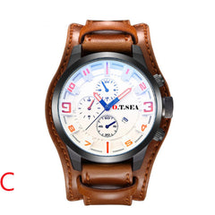 Men's Watch Fashion Three Eyes Calendar Leather Strap Quartz Watch Man Reloj Hombre 2019 Men Wristwatch Clock relogio masculino