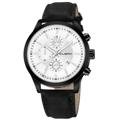 DISU Men Wrist Watch Leather Band Quartz Analog watch man watches mens 2019 relogio masculino