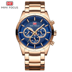 MINI FOCUS Mens Watches Top Brand Luxury Stainless Steel Quartz Watch Men Waterproof Sports Watches Man Clock Men's Wristwatches