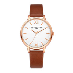 Modern Women's Watches Rose Gold Dial Fashion Ladies Quartz Wristwatch High Quality Leather Strap Casual Gift Clock Female@50