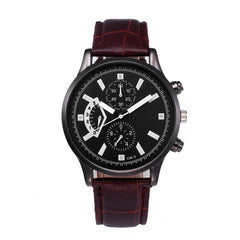 DISU Men Wrist Watch Retro Design Leather Band Analog Alloy Quartz watch man  vintage men wristwatch clock relogios masculino