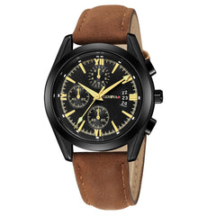 Men Wrist Watch Luxury Quartz Sport Military Stainless Steel Dial Leather Band Watch Man Reloj Hombre 2019 relogios masculinos