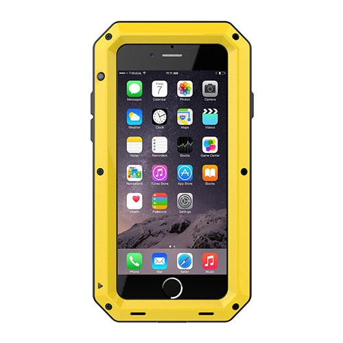 Heavy Duty Protection Doom armor Metal Aluminum phone Case for iPhone 6 6S 7 8 Plus 11 XS Max 5 5S SE Shockproof Dustproof Cover