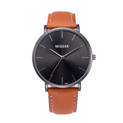 DISU Men Wrist Watch Design Leather Retro Leather Band Analog Alloy Quartz watch man unique watch for men relogios masculino