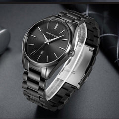 MINI FOCUS Luxury Brand Men Watches Stainless Steel Watch Men Waterproof Wristwatch Mens Quartz Fashion Black Blue Date Relogio