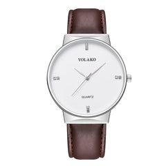 YOLAKO Men's Wrist Watch Casual Quartz Leather Band Strap Analog watch man watches mens 2019 men wristwatch clock