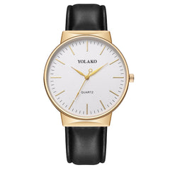YOLAKO Men's Watch Casual Quartz Leather Band Analog watch man new arrival in men wrist watches relogios masculino