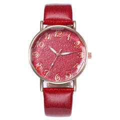 Best Selling  Women Watches Roman Numeral Starry Sky Dial Ladies Quartz Wristwatch Fashion Leather Strap Clock Reloj Mujer@50