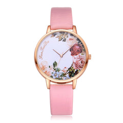 Luxury  Women Watches Thin disc Flower Watch Minimalism Leather Strap Ladies Quartz  Wristwatch Featured Clock Reloj Mujer@50