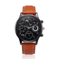 DISU Men Wrist Watch Retro Design Leather Band Analog Alloy Quartz watches men vintage men wristwatch clock relogios masculino