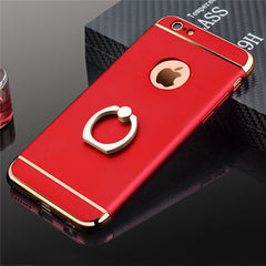 360 Degree Full Protect  Armor Phone Case For iPhone X XS XR XS Max 6 6s 7 8 plus Plating Matte Hard PC Cover With Finger Ring