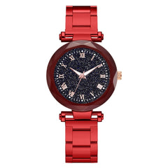 Luxury Women's Watches Simple Scale Disc Ladies Quartz Wristwatch  Starry Sky Alloy Strap Casual Clock Dress Gift Reloj Mujer@50