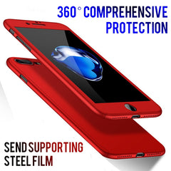 360 Degree Phone Case For iPhone XS Max 6 7 8 Plus Case With Tempered Glass For iPhone X 8 7 6 Cases Front Back Full Cover Case