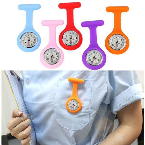 Best Selling Clip Nurse Doctor Pendant Pocket Quartz Silica Gel Brooch Nurses Compass Watch Hanging Medical Reloj De Bolsillo@50