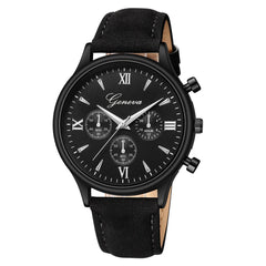 Geneva Men Watches Luxury Faux Leather Blue Ray Glass Quartz Analog watch man watches mens 2019 relogios masculino