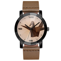 DISU MenWatch Paper Crane Leather Band Analog Alloy Quartz watch man vintage men wristwatch clock mens wrist watches