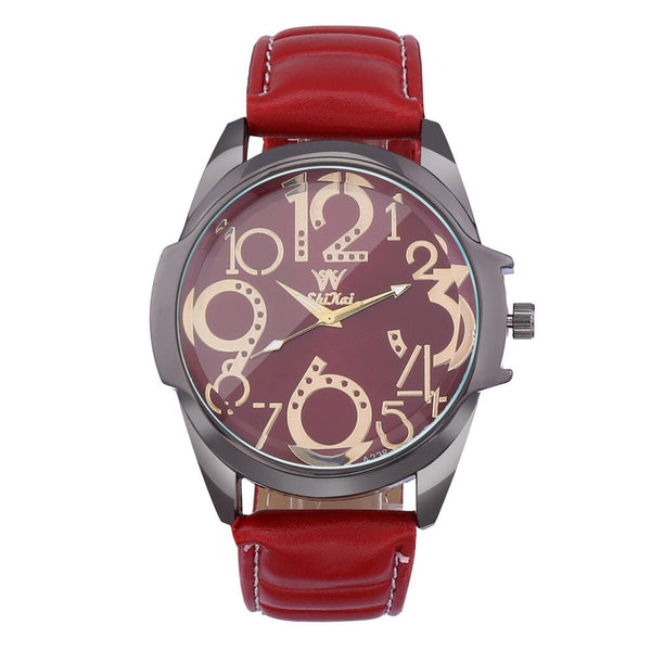 Man Wristwatch Fashion Luxury Business Large Dial Leather Belt Quartz Watch big dial watches for men zegarek meski orologio uomo