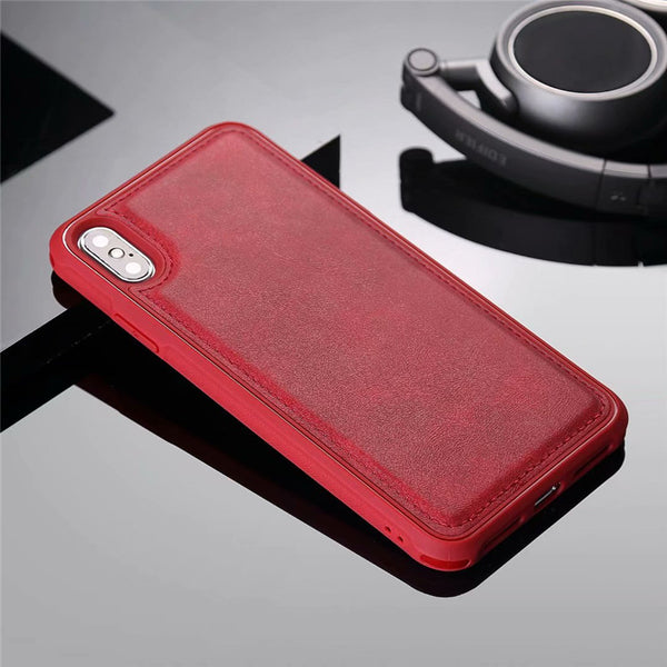 Ultra Thin PU Leather Magnetic Car Phone Case for iPhone XS Max XR X 6 6s 7 8 Plus Soft Silicone Shockproof Anti-fall Cover