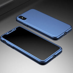 360 Degree Phone Cases For iPhone X 8 7 6 6s Plus 5 5s SE Case Ultra thin Hard PC Shockproof Armor Cover Shell Capa + Glass Film