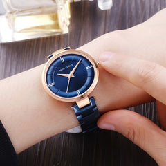 MINIFOCUS Women's Watches Brand Luxury 2019 Fashion Ladies Watch Women Waterproof Rose Gold Quartz Watch Stainless Steel Blue