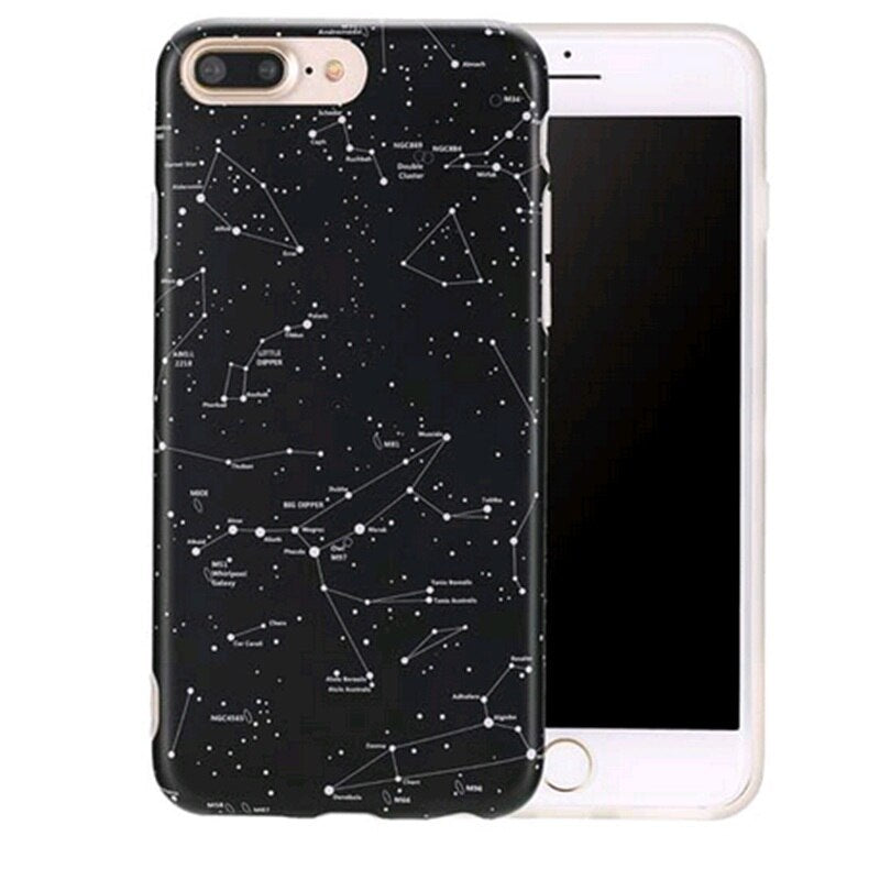 TIKITAKA Sky Constellation Phone Cases For Iphone X 7 7Plus For iphone 6 6s 6Plus 6splus 8 8plus Galaxy Painted Soft TPU Cover