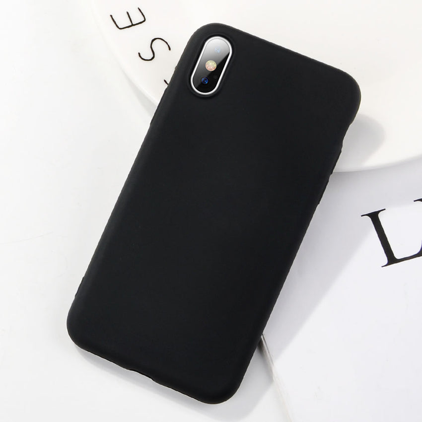 TIKITAKA Shockproof Soft Silicone Phone Case For iPhone X XS XR XS Max 8 7 6 6S Plus Candy Color Rubber Protection Back Cover