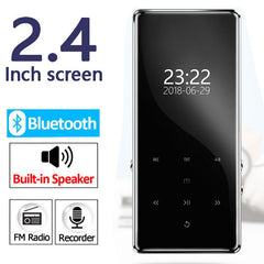 New Metal Bluetooth MP3 player 8G Bulit-in Speaker 2.4 Inch HD screen with FM radio voice recorder e-book Portable Video player