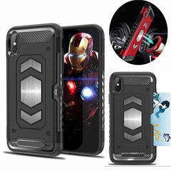 Phone Case For Iphone X XS Max XR 6 6S 7 8 Plus Hybrid Armor Car Magnetic Suction Bracket Cases Rugged Soft Card Slot Cover