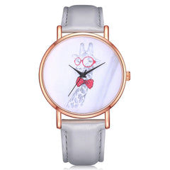 Women Watches Exquisite Cute Deer Pattern Dial Ladies Casual Quartz Wristwatch Simple Leather Strap Clock Dress Reloj Mujer @50