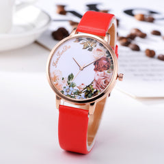 Luxury  Women Watches Thin disc Flower Watch Minimalism Leather Strap Ladies Quartz  Wristwatch Featured Clock Reloj Mujer@50