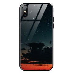 Case For iPhone XS Max XR X 8 Case Silicon Slim Back Tempered Glass Starry sky For iPhone 8 7 Plus 6 6s 8Plus Cases Cover Capa