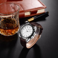 Men Wrist Watches Luxury Stainless Steel Quartz Military Sport Leather Band Dial Watch Man Reloj Hombre 2019 erkek kol saati