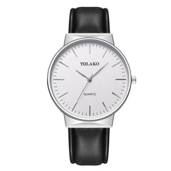 YOLAKO Men's Watch Casual Quartz Leather Band Analog watch man new arrival in men wrist watches relogios masculino