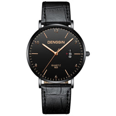 DISU Men Watch Luxury Quartz Sport Military Stainless Steel Dial Leather Band watch mens watches mens 2019 clock men
